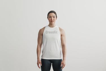 Nobull Crossfit® High-Neck Women's Tank Tops White | Australia (DI4065)